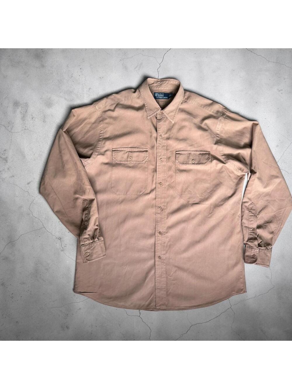 Polo by Ralph Lauren Men's Long Sleeve Button-Up Shirt Tan Size Large